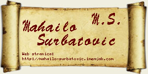 Mahailo Šurbatović vizit kartica